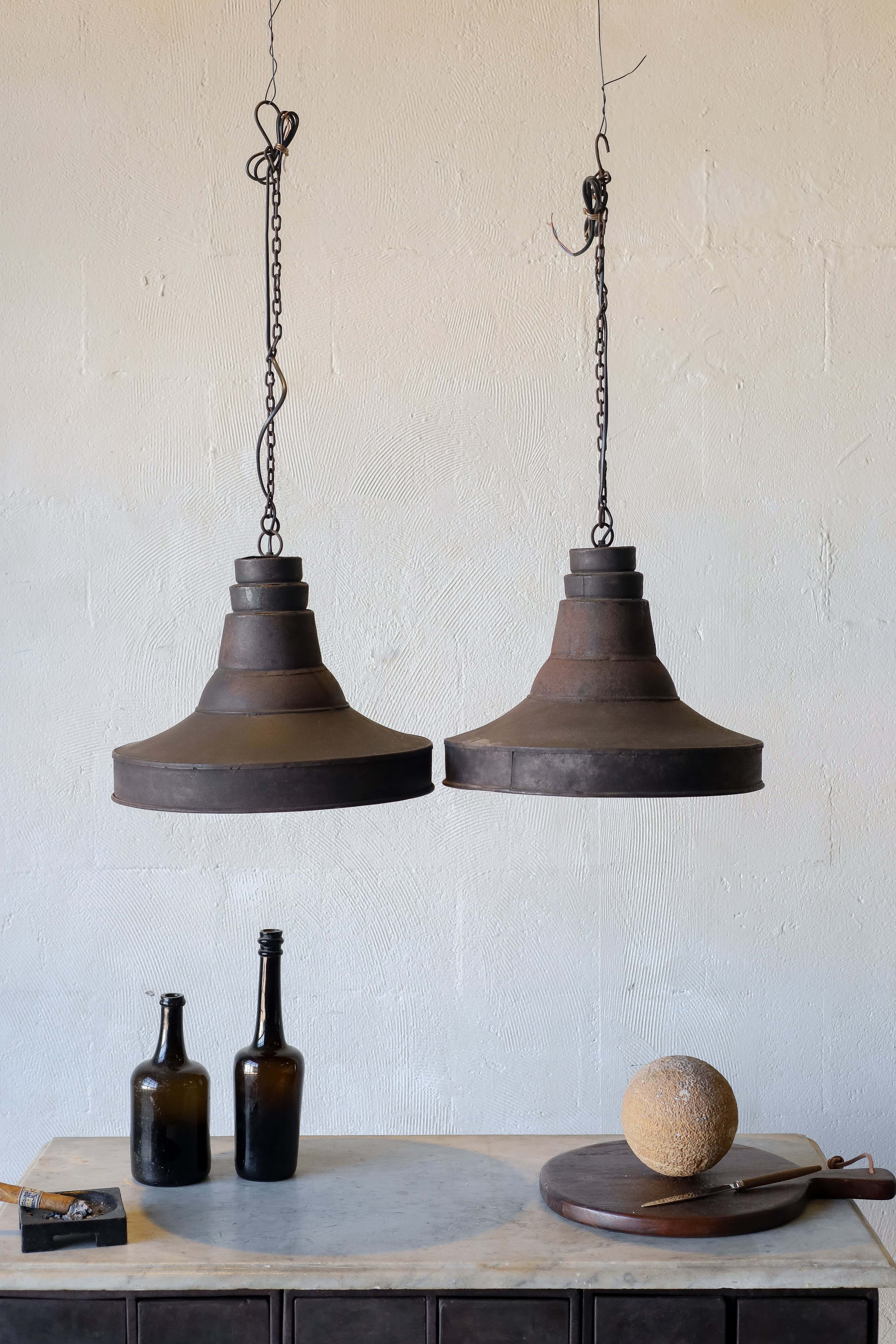 Rustic Industrial Style Hanging Lights Repurposed Industrial Iron