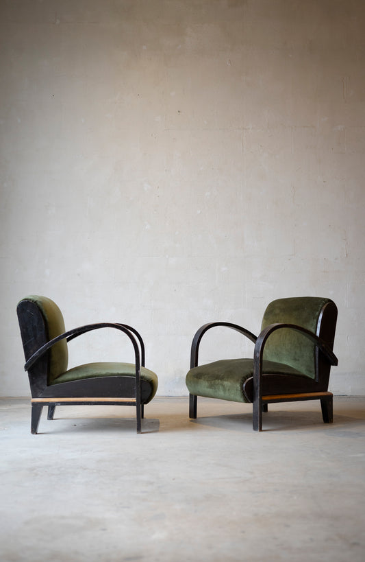 1930s Halabala-Style Bentwood Armchairs (Pair)