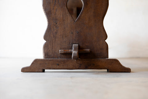 Oak Table base on a white background