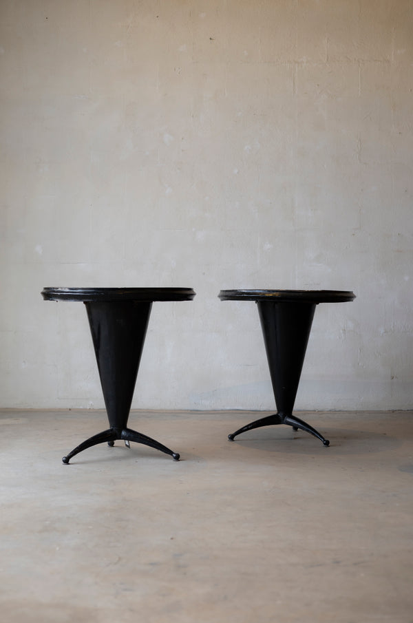 Pair Of Iron and Wood Bistro Tables