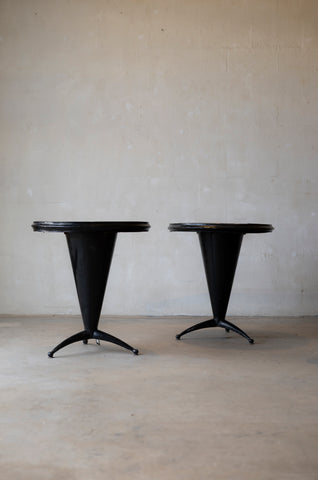Pair Of Iron and Wood Bistro Tables