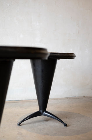 Pair Of Iron and Wood Bistro Tables