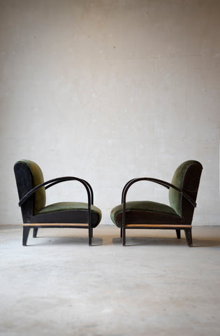 1930s Halabala-Style Bentwood Armchairs (Pair)