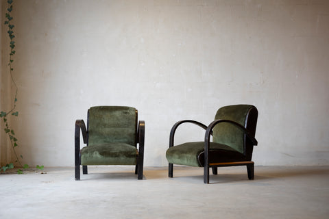 1930s Halabala-Style Bentwood Armchairs (Pair)