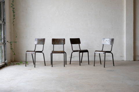 Set of 4 Iron Chairs from France (1920)