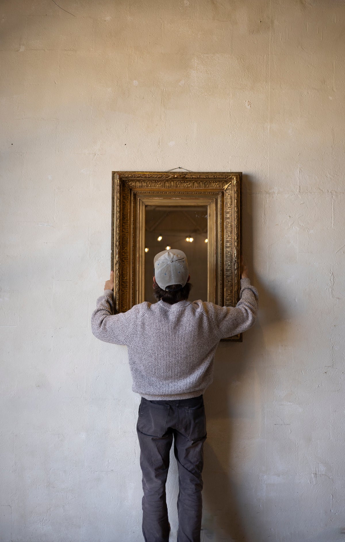 19th-Century Art Nouveau Mirror Main image
