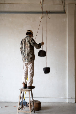 19th-Century Grain Basket Light