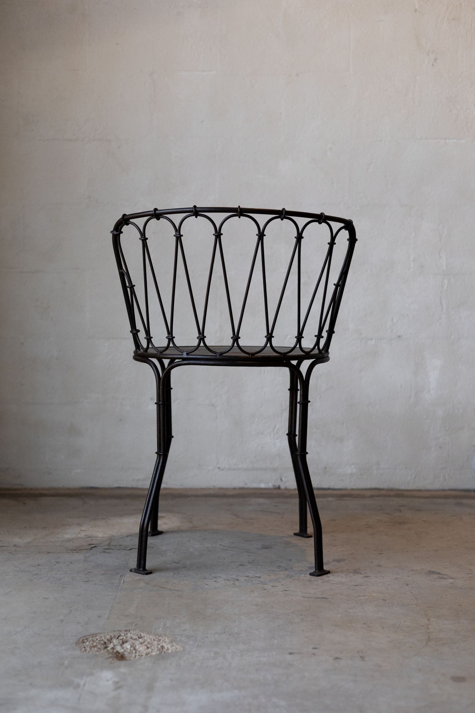Iron French bistro style dining chair. 