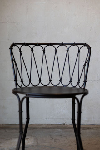 Iron French bistro style dining chair. 